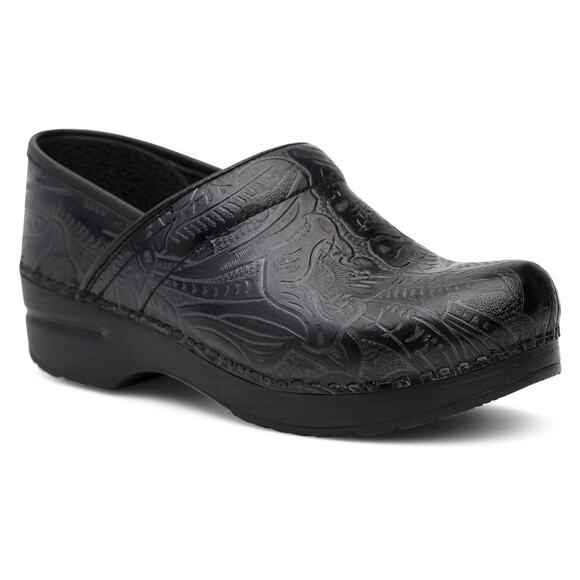 Dansko Professional Tooled Clog Round Toe Slip On Leather Gray US 7.5 EU 38 - Picture 1 of 6